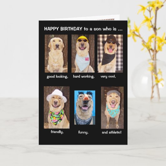 De grappige Verjaardag van de Zoon Kaart (Gele Bloem)