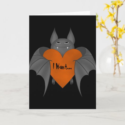 De grappige verliefde romantische vampier van kaart (Gele Bloem)