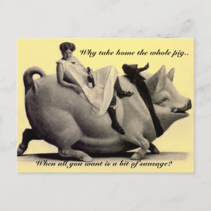 De grappige vintage dame die van het Briefkaart