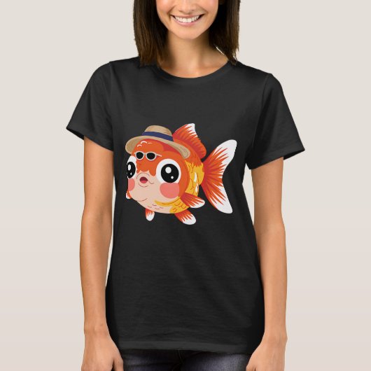De grappige vis met de hoed t-shirt (Voorkant)