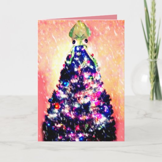 De grappige Vrolijke Boze Kerstboom van de Feestdagen Kaart (Voorkant)