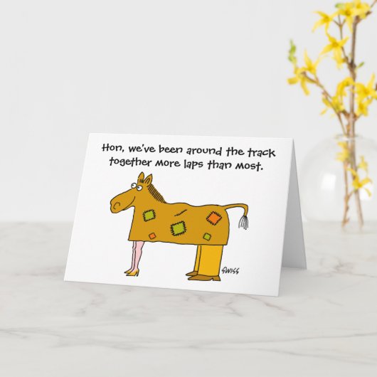 De grappige Vrouw van de Echtgenoot van het Thema Kaart (Gele Bloem)