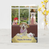 De grappige Vrouwelijke Verjaardag van Honden/van Kaart (Gele Bloem)