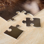 De grappige Wasbeer die het is uit Tong plakken Legpuzzel (Zijkant)