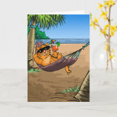 De grappige Wensen van de Verjaardag - Koele Kat Kaart (Gele Bloem)