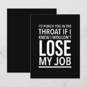 De grappige werknemer citeert wit bedankkaart (Voorkant / Achterkant)