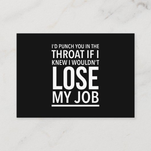 De grappige werknemer citeert wit visitekaartje (Voorkant)