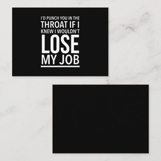 De grappige werknemer citeert wit visitekaartje (Voorkant / Achterkant)