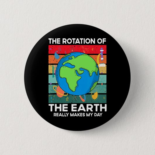 De grappige wetenschappelijke rotatie van de aarde ronde button 5,7 cm (Voorkant)