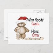 De grappige Who Kerstman Oma van Behoeften Feestdagenkaart (Voorkant / Achterkant)