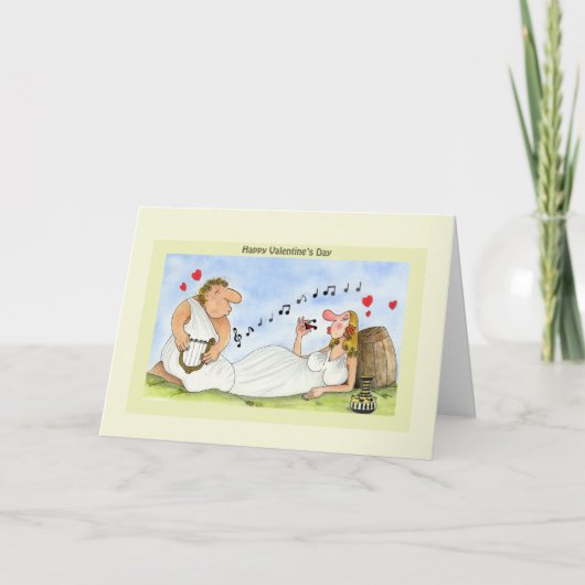 De grappige Wijn van de Muziek van de Liefde van Feestdagen Kaart (Voorkant)