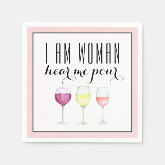 De grappige wijnkaart van de vrouw servet (Voorkant)