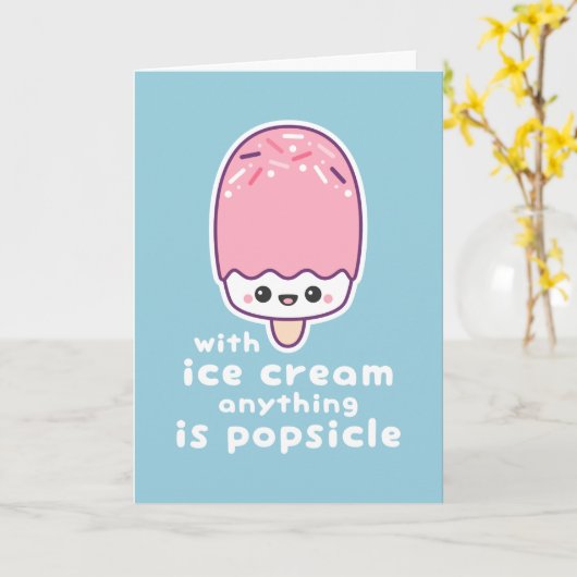 De grappige Woordspeling van de Ijslolly Kaart (Gele Bloem)