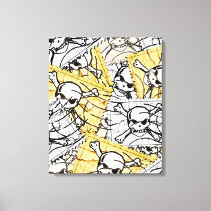 De grappige Zegel van de Schedel Canvas Afdruk