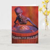 De Grappige Zombie Bobbing van Halloween voor Kaart (Gele Bloem)