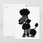 De grappige Zwarte Originele Kunst van de Poedel Briefkaart (Voorkant / Achterkant)