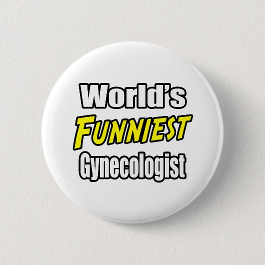 De grappigste gynaecoloog ter wereld ronde button 5,7 cm (Voorkant)