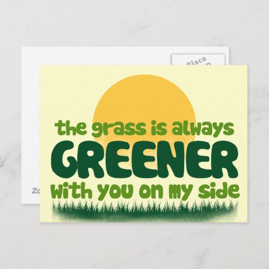 De gras is altijd groener briefkaart (Voorkant / Achterkant)