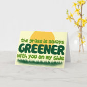 De gras is altijd groener kaart (Gele Bloem)