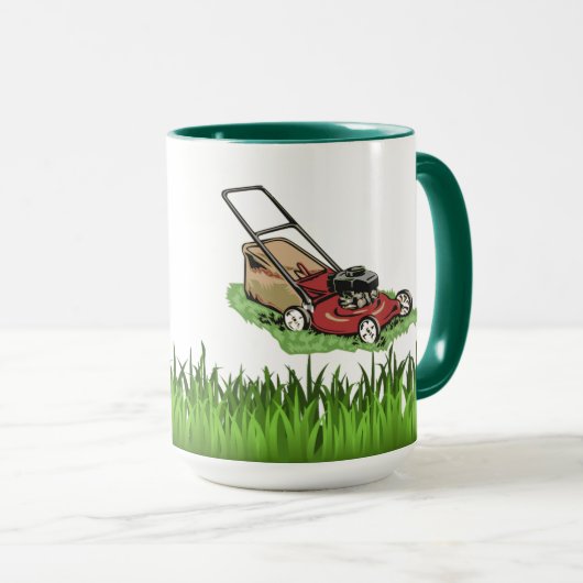 De gras is geen groenere Mok. Mok (Voorkant rechts)