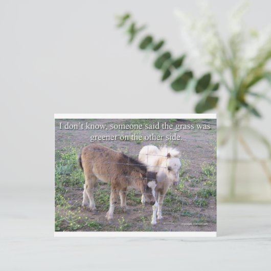 De gras is groener briefkaart (Staand voorkant)