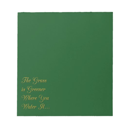 DE GRAS IS GROENER WAAR U HET BEWEGT NOTITIEBLOK (Voorkant)