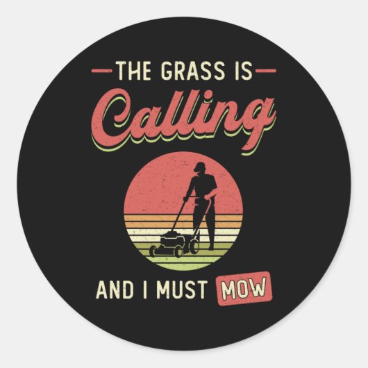 De gras noemt de tuinplant ronde sticker (Voorkant)