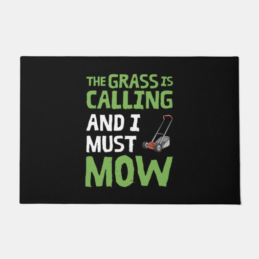 De gras roept en ik moet maaien deurmat (Voorkant)