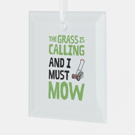 De gras roept en ik moet maaien glas ornament (Voorkant links)