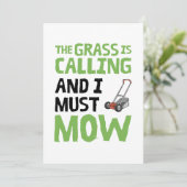 De gras roept en ik moet maaien kaart (Staand voorkant)