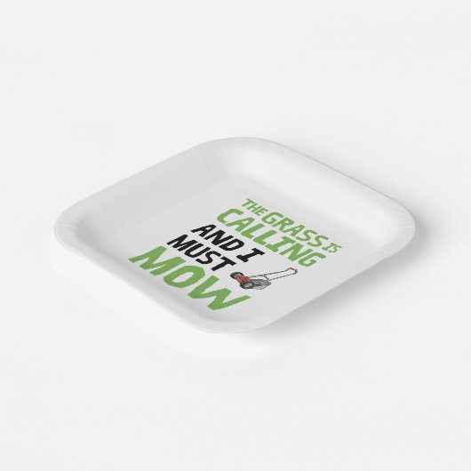 De gras roept en ik moet maaien papieren bordje (Gebogen)