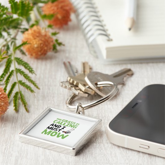 De gras roept en ik moet maaien sleutelhanger (Zijkant)