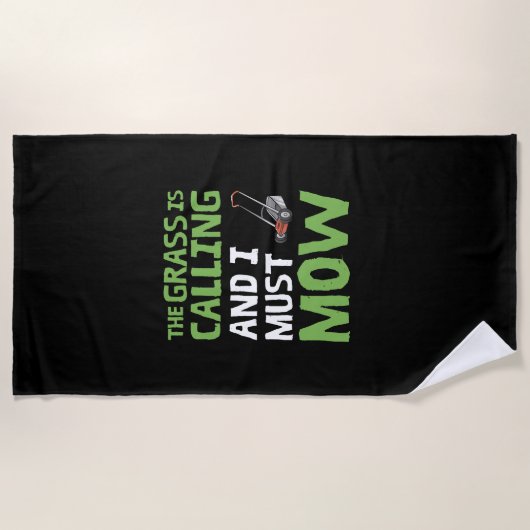 De gras roept en ik moet maaien strandlaken (Voorkant)