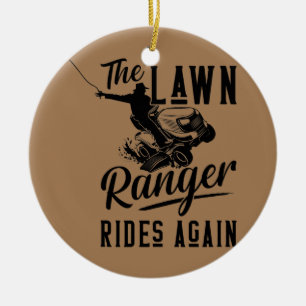 De grasmaaiers van de grasstok worden opnieuw in h keramisch ornament