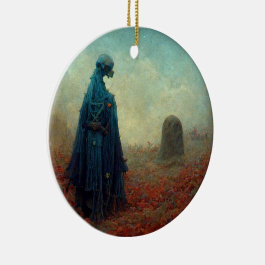 De grave Surreal Sci-Fi Fantasy Alien Keramisch Ornament (Rechts)