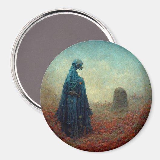 De grave Surreal Sci-Fi Fantasy Alien Magneet (Voorkant / Achterkant)