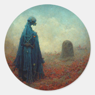 De grave Surreal Sci-Fi Fantasy Alien Ronde Sticker