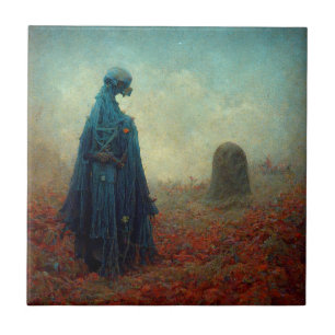 De grave Surreal Sci-Fi Fantasy Alien Tegeltje