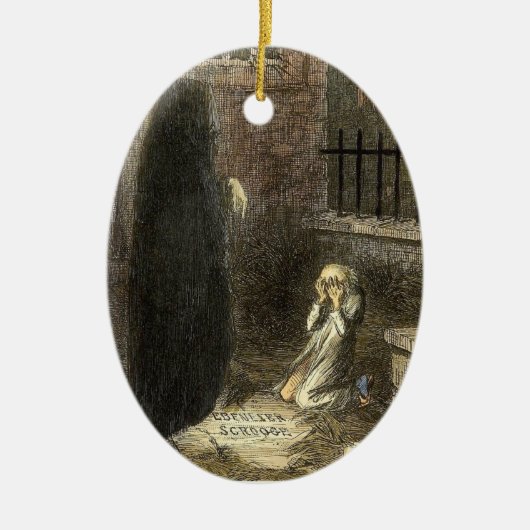De grave van Scrooge. Keramisch Ornament (Voorkant)