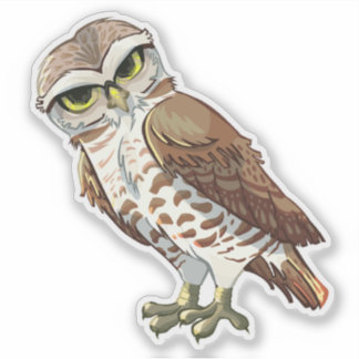 De Gravende Uil // Op maat gesneden vinyl sticker