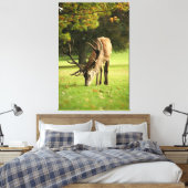 De grazende hert canvas afdruk (Insitu (Slaapkamer))