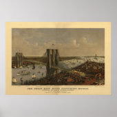 De Great East River Suspension Bridge Poster (Voorkant)