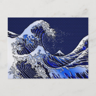 De Great Hokusai Wave Carbon Style Briefkaart