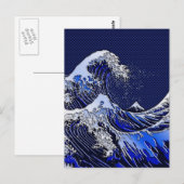 De Great Hokusai Wave Carbon Style Briefkaart (Voorkant / Achterkant)