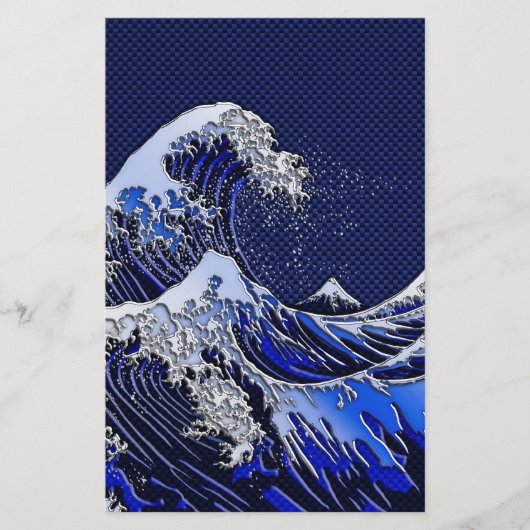 De Great Hokusai Wave Carbon Style Briefpapier (Voorkant)