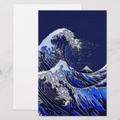 De Great Hokusai Wave Carbon Style Briefpapier (Voorkant / Achterkant)