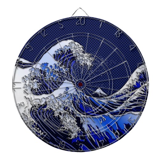 De Great Hokusai Wave Carbon Style Dartbord (Voorkant)