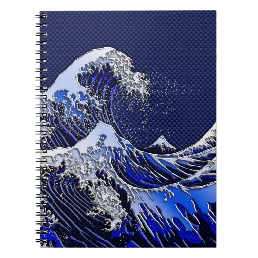 De Great Hokusai Wave Carbon Style Notitieboek (Voorkant)