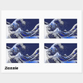 De Great Hokusai Wave Carbon Style Rechthoekige Sticker (Vel)