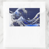 De Great Hokusai Wave Carbon Style Rechthoekige Sticker (Tas)